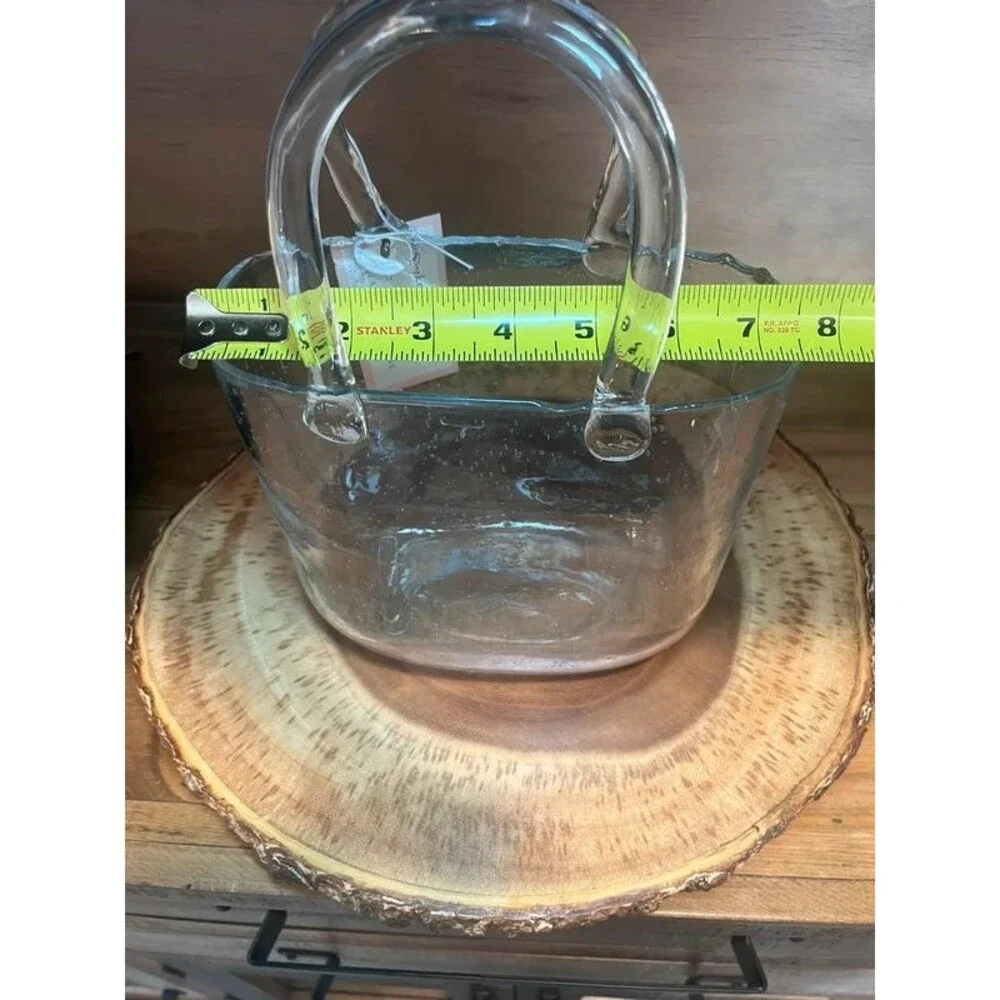 Clear Glass Purse Vase – Handbag Style Decorative Centerpiece